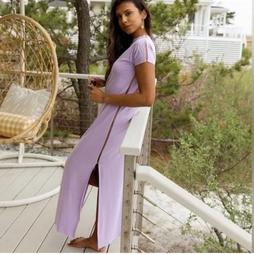 KAda Lilac Short Sleeve Maxi Dress